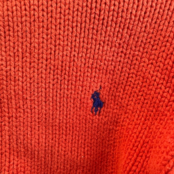 Polo Ralph Lauren Vintage Vibrant Orange Boys Crew Neck Sweater - Picture 2 of 4
